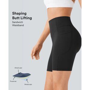 Halara UltraSculpt Tummy Control Scrunch Butt Lift Biker Shorts Sz Medium Womens